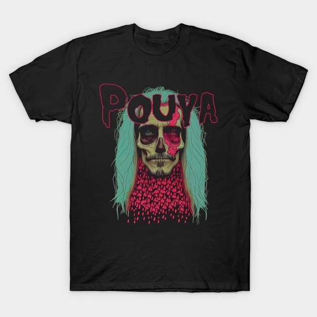 Rapper Pouya Retro Shorror Punk Skull Style | Vintage Graphic T-Shirt by Soulphur Media